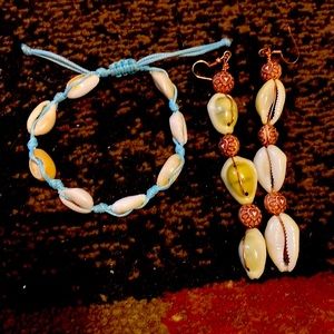 Shell bracelet and earrings